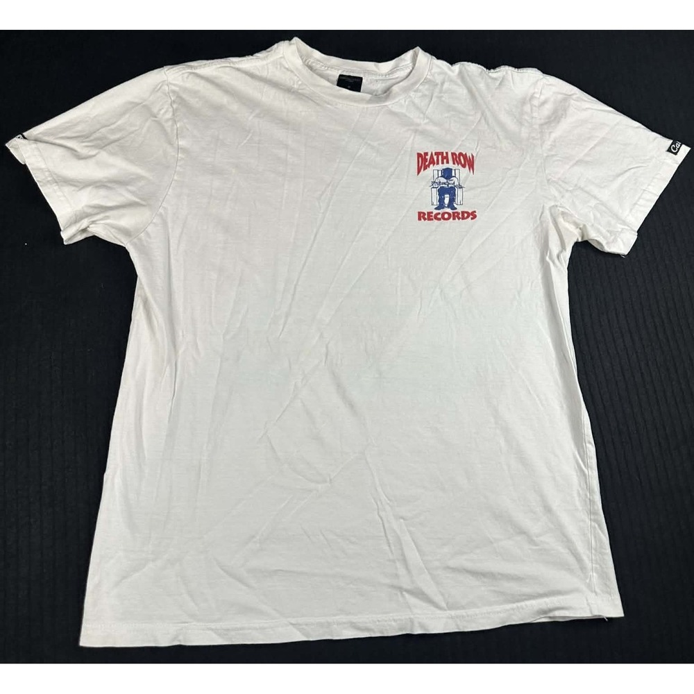 Death Row Records x Crooks & Castles T-Shirt White Med Vintage Hip Hop Graphic